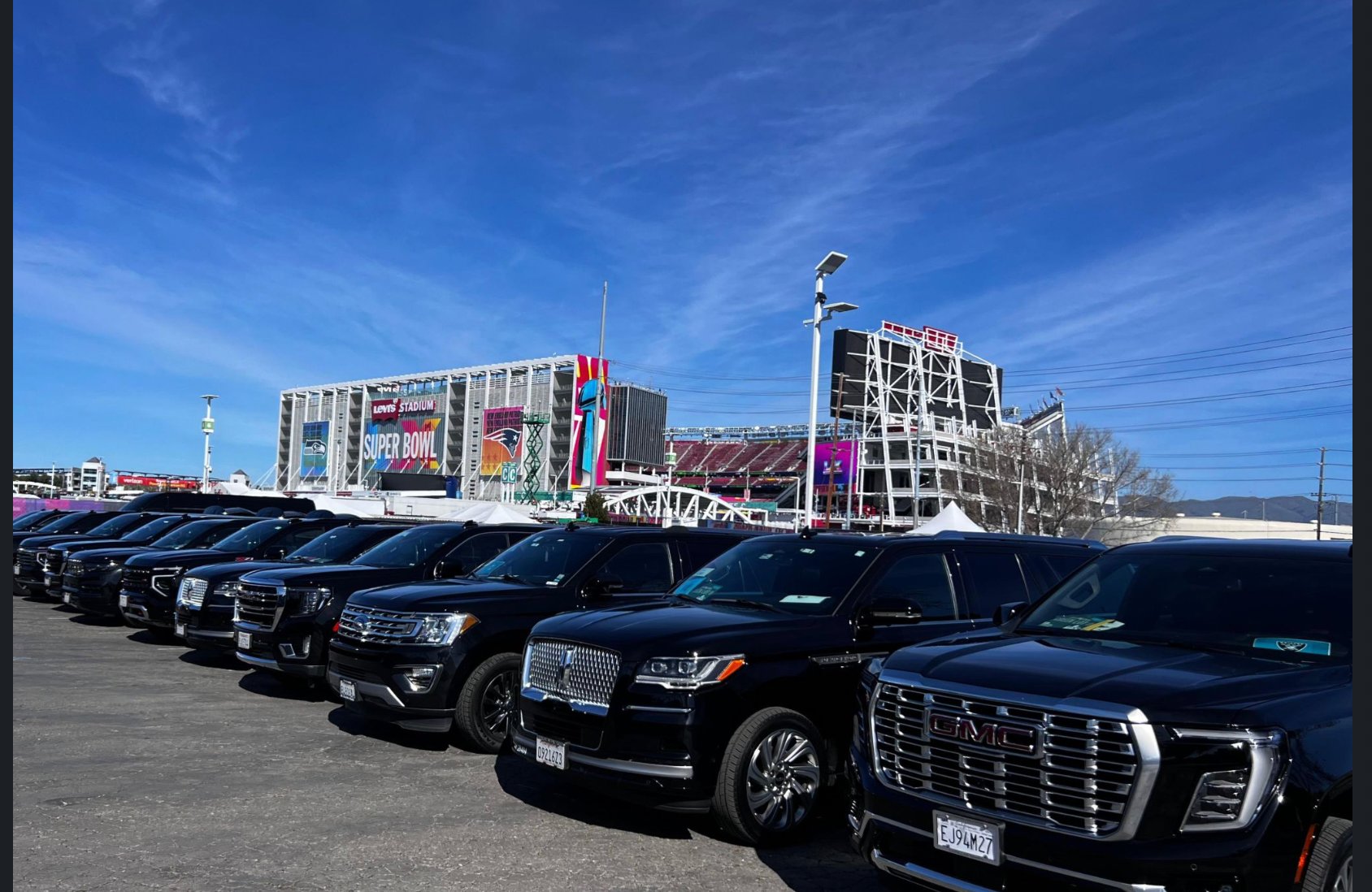 Met Global fleet staged at Levi's Stadium for Super Bowl